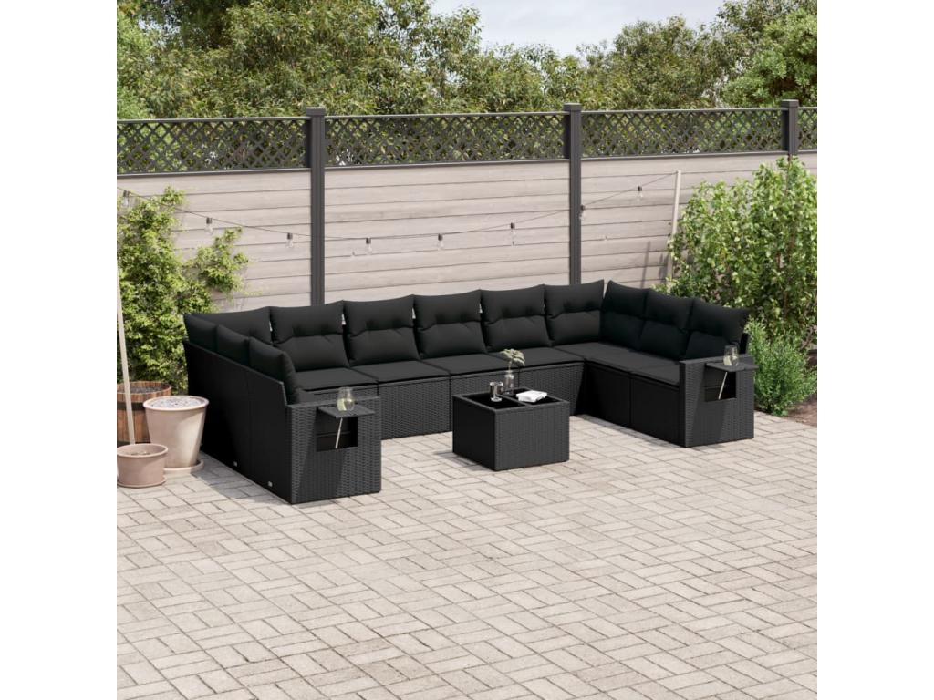 Black Woven Resin Wicker Outdoor Furniture Set - dlz1766575202196