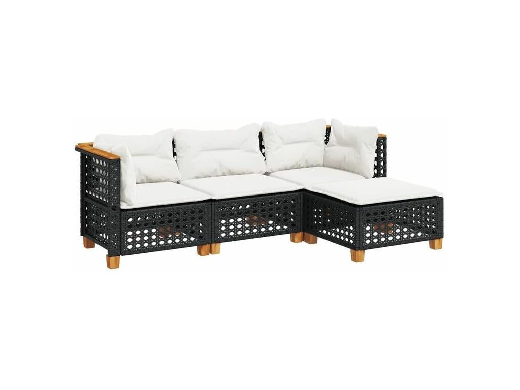 Black Woven Resin Wicker Outdoor Furniture Set - dlz1766575656620