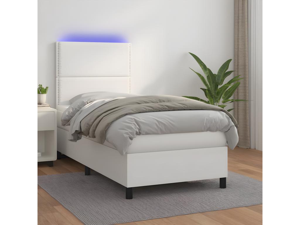 White Faux Leather Mattress, 100 x 200 cm