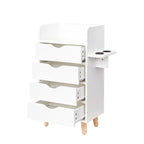 4-Layer Salon Storage Cabinet with 2 Dryer Holders and 4 Drawers