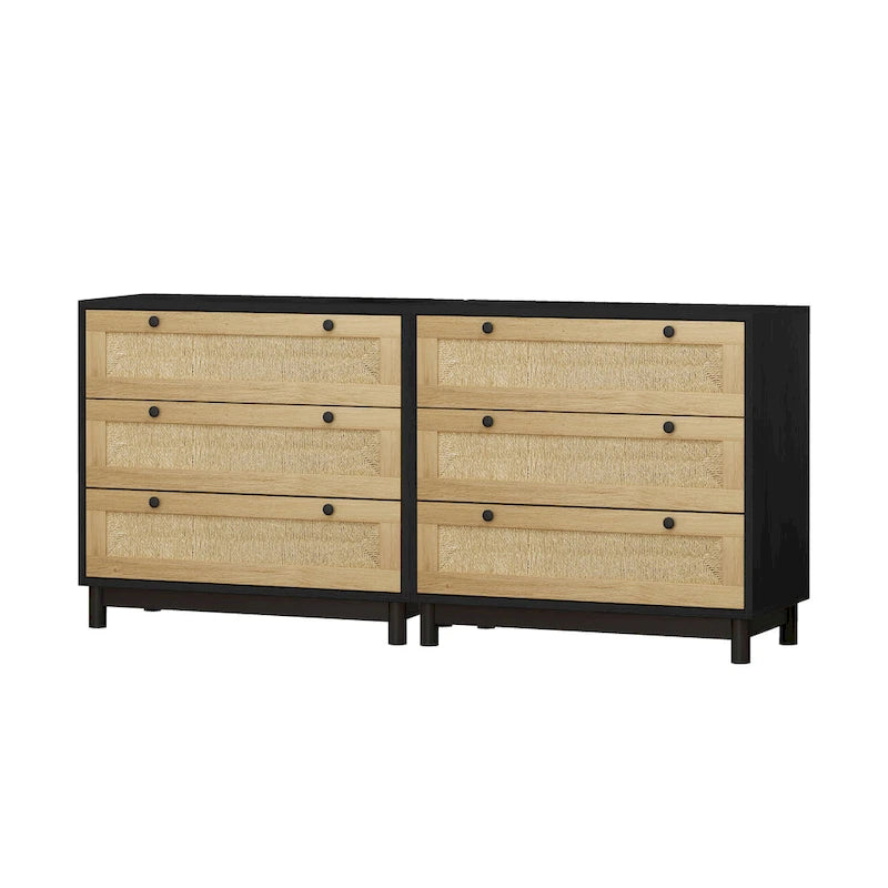 Brooklyn Woven 3-Drawer Storage Cabinet Set(set of 2)