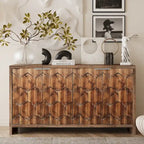 Accent Cabinet 4 Door Wooden Cabinet Sideboard Buffet Server Cabinet Storage Cabinet, for Living Room, Entryway, Hallway