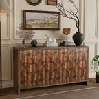 Accent Cabinet 4 Door Wooden Cabinet Sideboard Buffet Server Cabinet Storage Cabinet, for Living Room, Entryway, Hallway