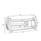 Retro Multifunctional Storage Bench with Cushion and Curved Side Panel for Entrance and Living room
