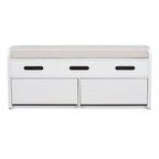 Rustic Storage Bench with 2 Drawers, Hidden Storage Space, and 3 False Drawers at the Top