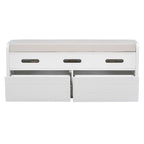 Rustic Storage Bench with 2 Drawers, Hidden Storage Space, and 3 False Drawers at the Top