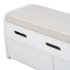 Rustic Storage Bench with 2 Drawers, Hidden Storage Space, and 3 False Drawers at the Top