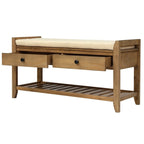 Entryway Storage Bench, Shoe Rack with Cushioned Seat and Drawers
