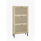 Rattan 3 Door Shoe Rack