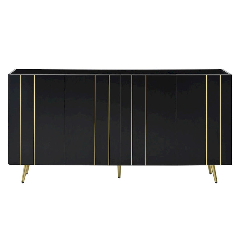 Luxurious Shoe Cabinet with 5 Metal Legs, Modern TV Stand with 4 Adjustable Shelves for TVs Up to 70