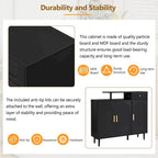 Elegant Shoe Cabinet with Arched Doors and Drawer, Cream Style Storage Sideboard with Adjustable Shelves and Solid Wood Legs