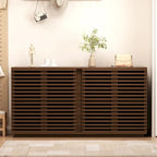 Hollow Cabinet Door Large Storage Cabinet For Living Room,Dining Room,Bedroom,Hall,Rosewood Oak,59.92W X 15.75D X 29.53H