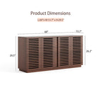 Hollow Cabinet Door Large Storage Cabinet For Living Room,Dining Room,Bedroom,Hall,Rosewood Oak,59.92W X 15.75D X 29.53H
