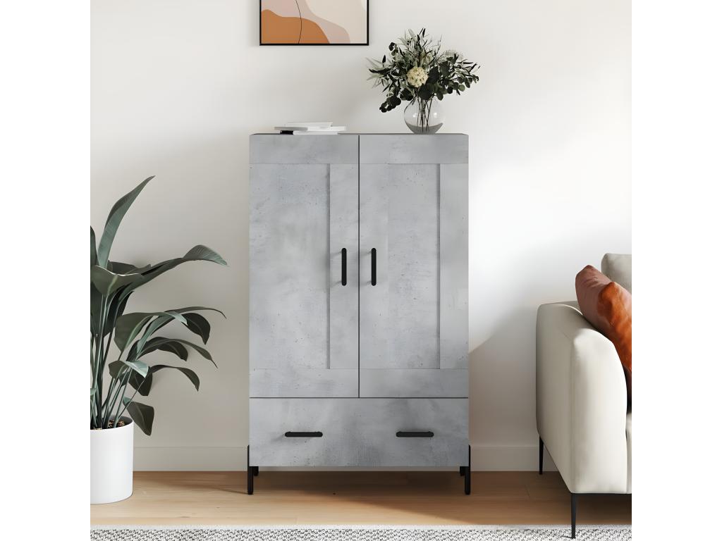 Gray Engineered Wood Sideboard, 69.5 x 31 x 115 cm