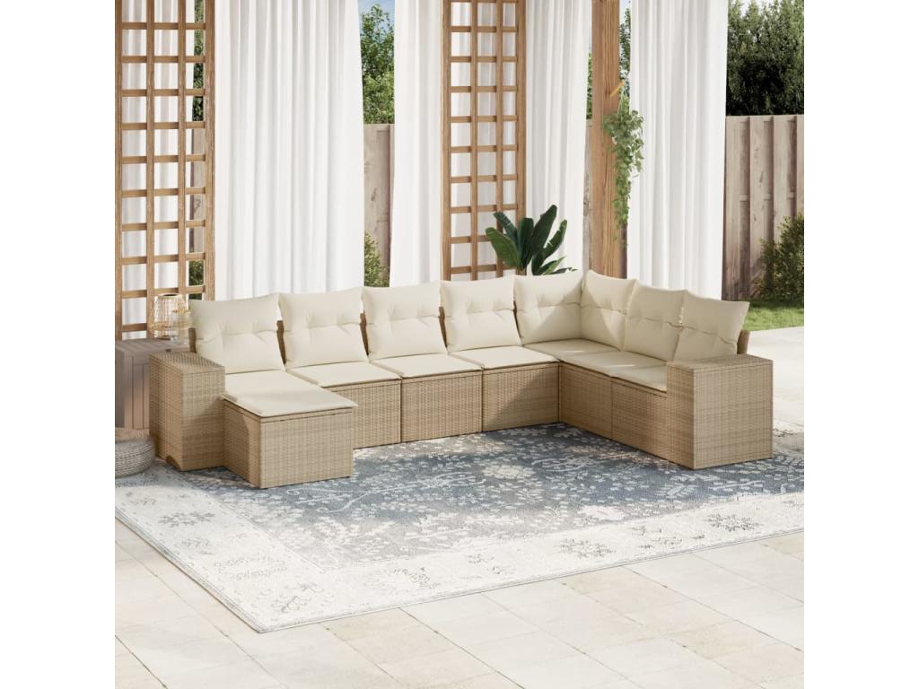 Beige Woven Resin Wicker Outdoor Furniture Set - dlz1766575278387