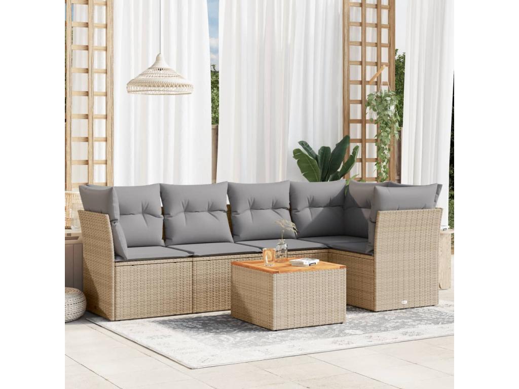Beige Woven Resin Wicker Outdoor Furniture Set - dlz1766575624995