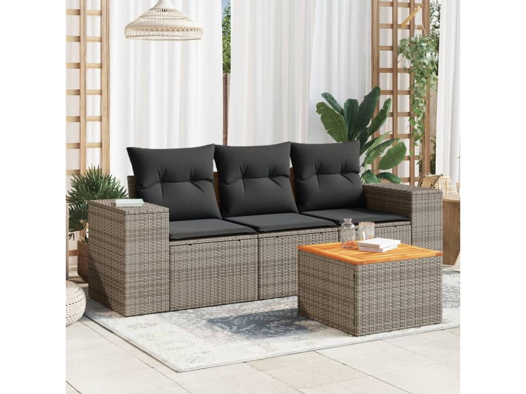 Gray Woven Resin Wicker Outdoor Furniture Set - dlz1766575079738