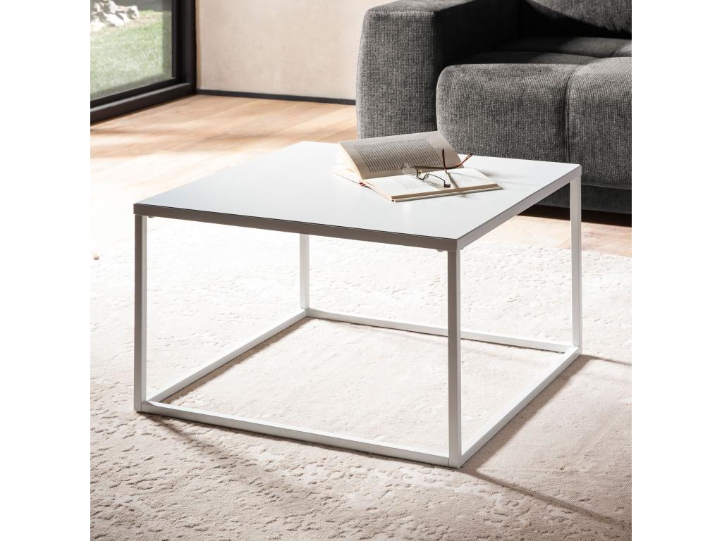 White Metal Coffee Table, 60 x 60 x 40 cm