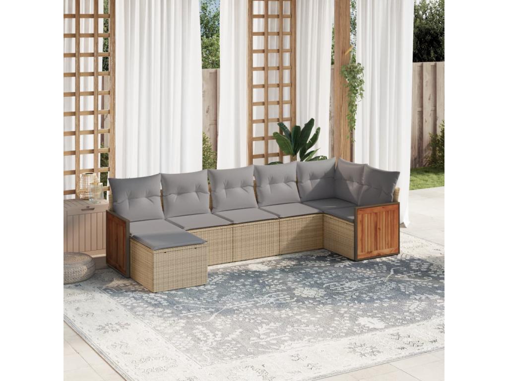 Beige Woven Resin Wicker Outdoor Furniture Set - dlz1766575188670