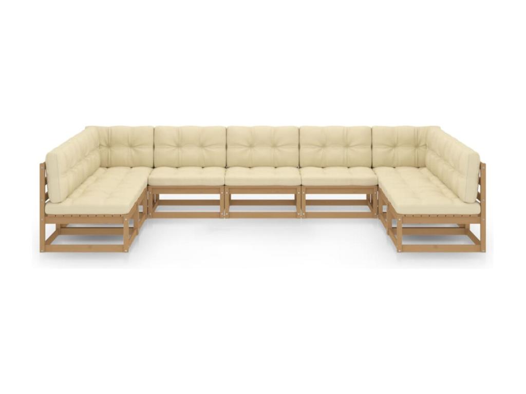 Brown Pine Wood Outdoor Furniture Set - dlz1766575051907