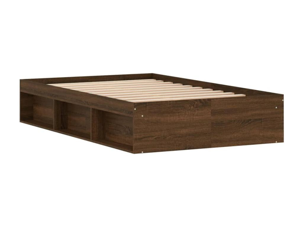Brown Oak Wood Bed Frame, 120 x 200 cm