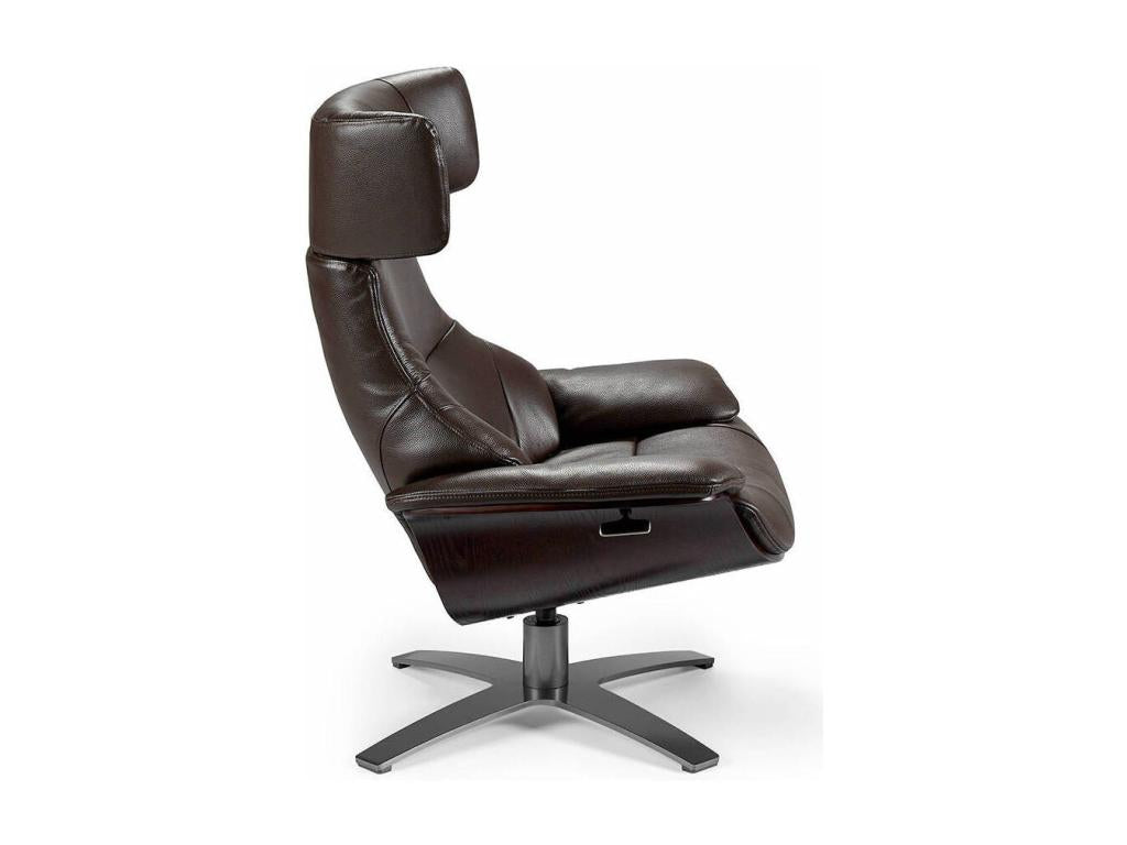 Brown Leather Accent Chair
