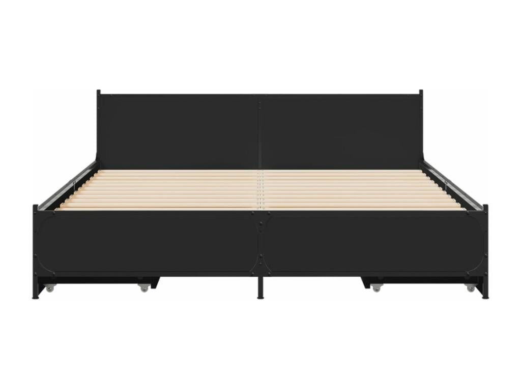 Black Engineered Wood Bed Frame, 135 x 190 cm - dlz1766575260493