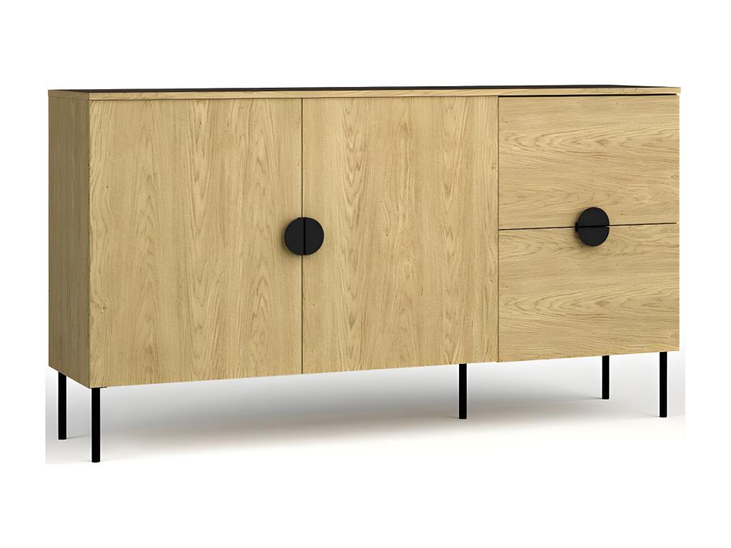 Brown Oak Wood Sideboard