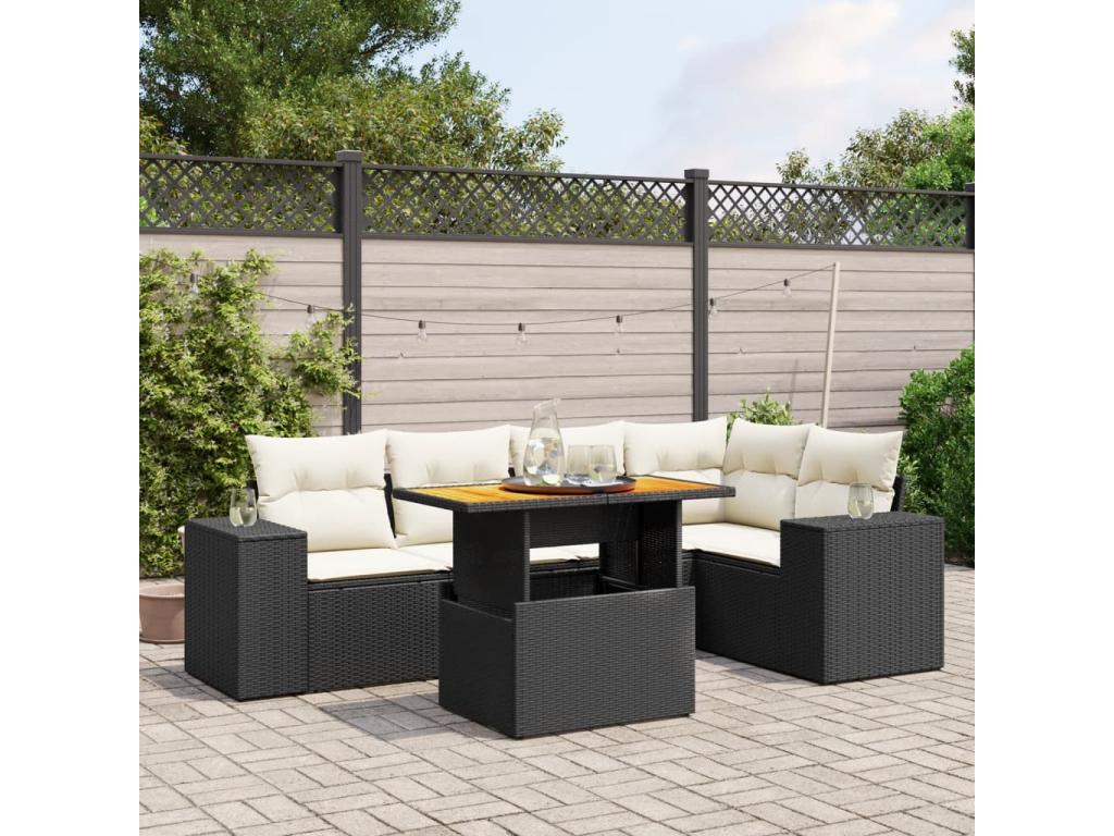 Black Woven Resin Wicker Outdoor Furniture Set - dlz1766575614356