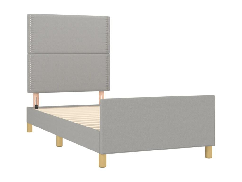 Gray Fabric Bed Frame, 80 x 200 cm - dlz1766575525404