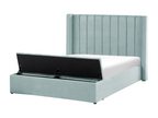 Green Velvet Bed, 140 x 200 cm