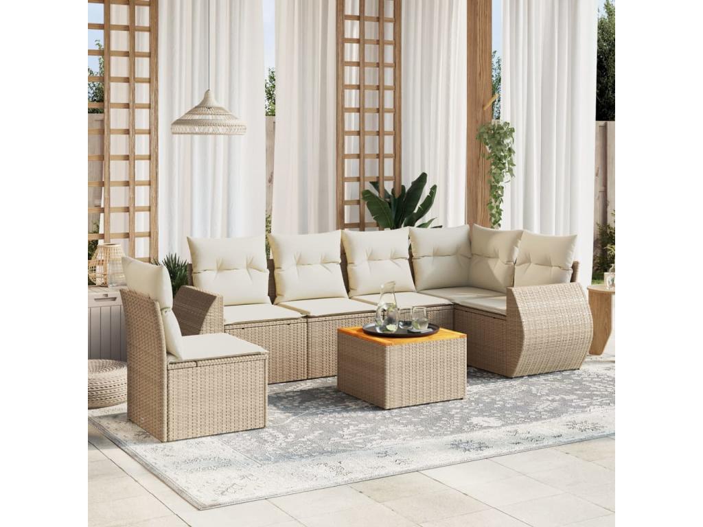 Beige Woven Resin Wicker Outdoor Furniture Set - dlz1766575394596