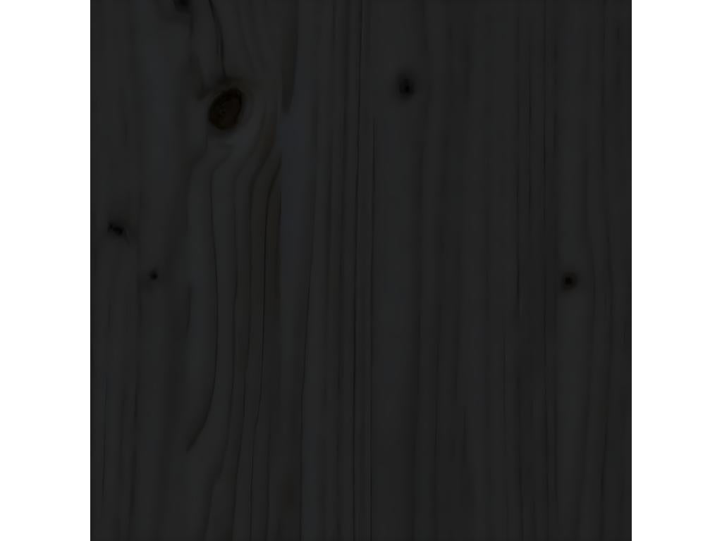 Black Solid Wood Bed, 126 x 4 x 100 cm