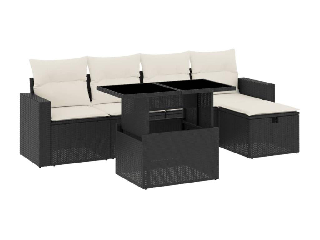 Black Woven Resin Wicker Outdoor Furniture Set - dlz1766575190176