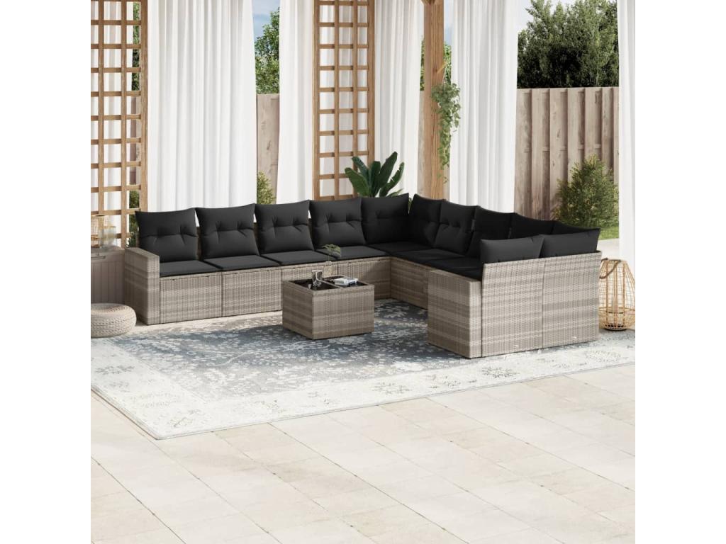 Gray Woven Resin Wicker Outdoor Furniture Set - dlz1766575298557