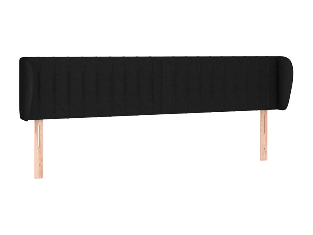 Black Fabric Bed, 163 x 23 x 78 cm