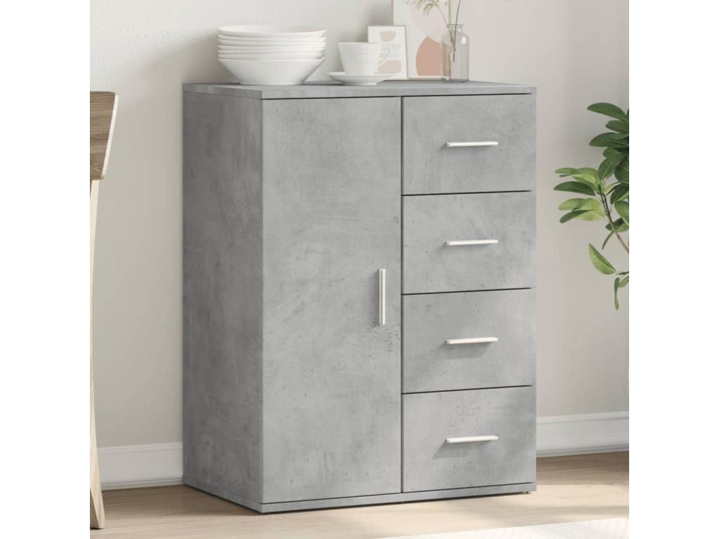Gray Engineered Wood Sideboard, 59 x 39 x 80 cm