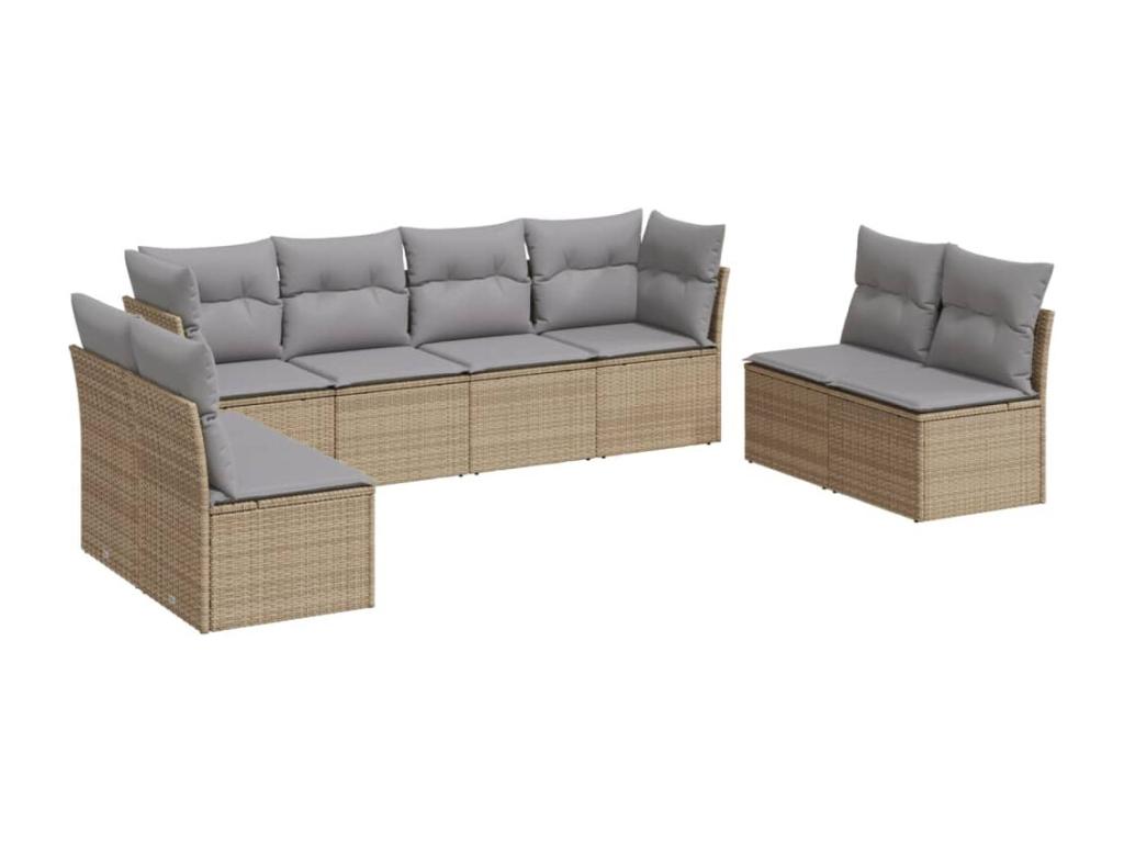 Beige Woven Resin Wicker Outdoor Furniture Set - dlz1766575190492