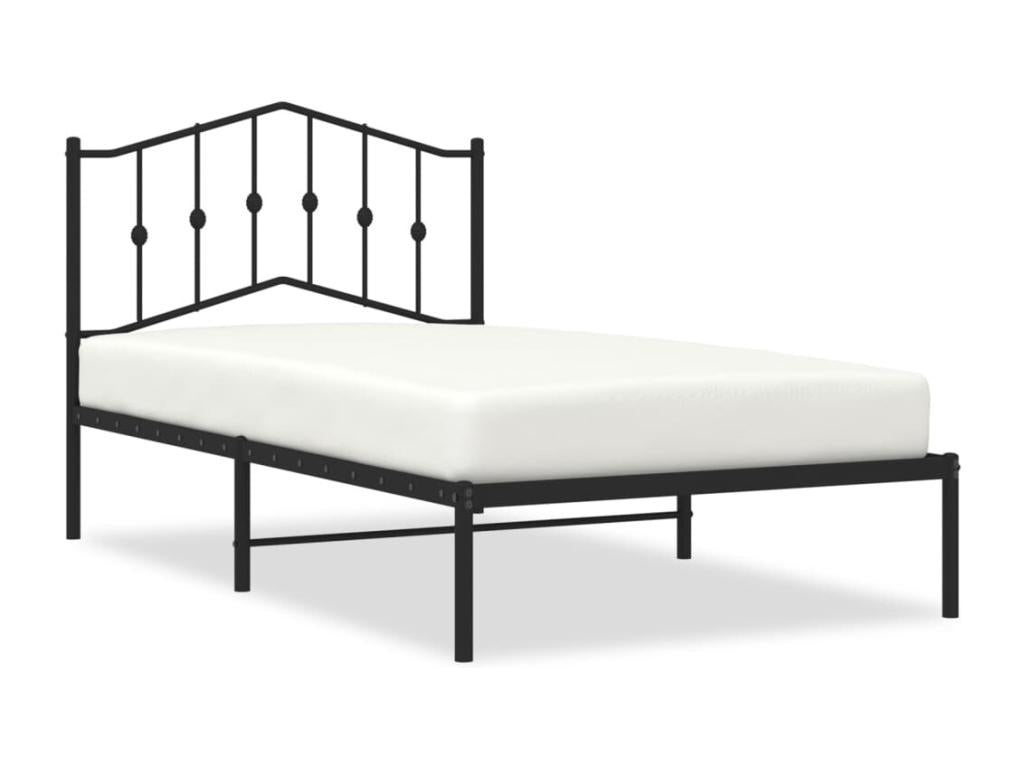 Black Metal Bed Frame, 100 x 190 cm