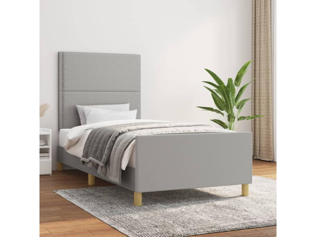 Gray Fabric Bed Frame, 80 x 200 cm - dlz1766575525404