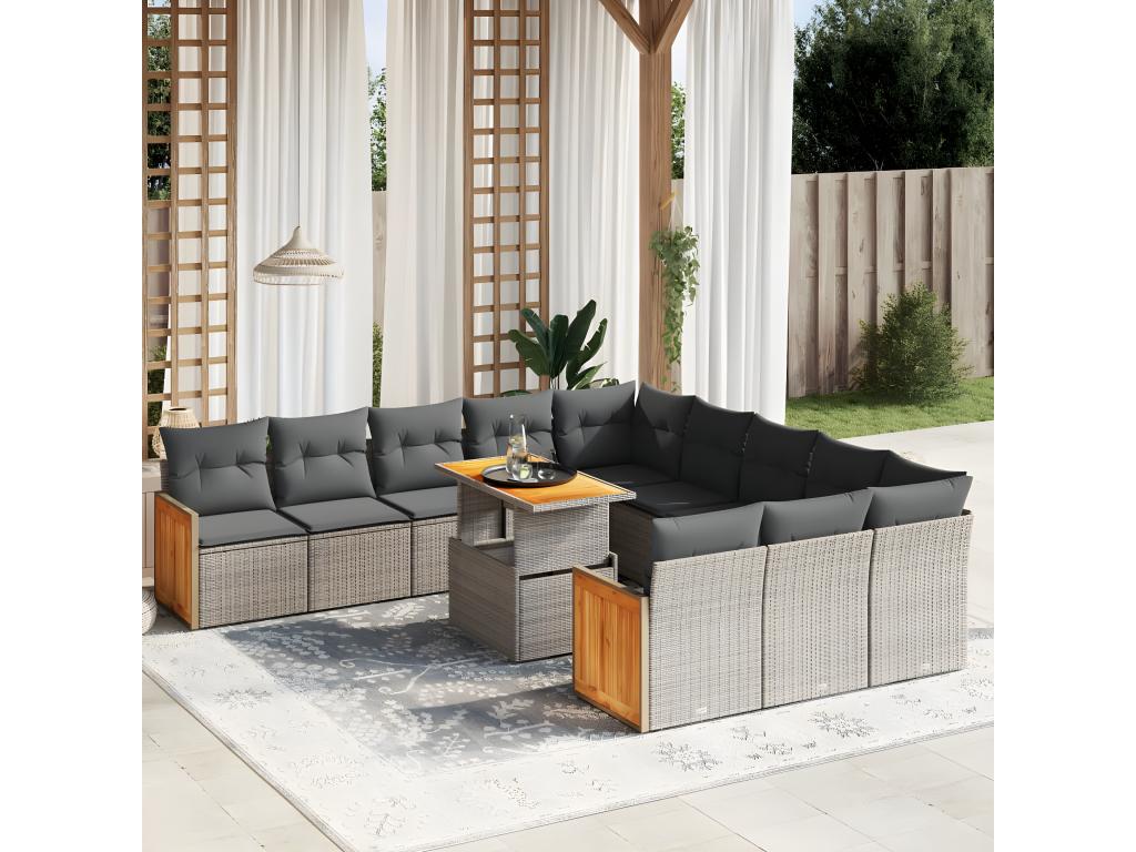 Gray Woven Resin Wicker Outdoor Furniture Set - dlz1766575529516