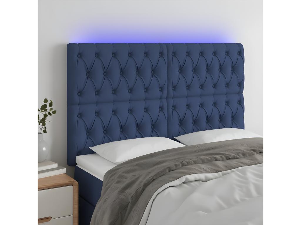 Blue Fabric Bed, 144 x 7 x 118 cm