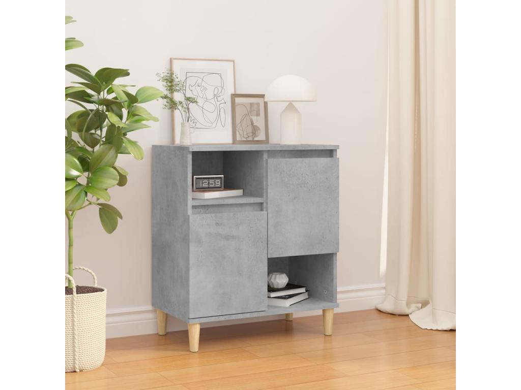 Gray Engineered Wood Sideboard, 60 x 35 x 70 cm
