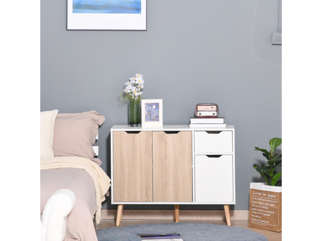 White Solid Wood Sideboard
