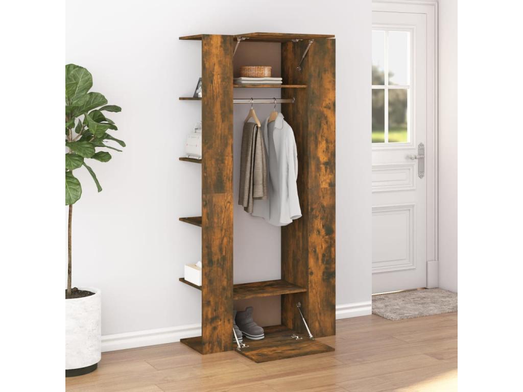Brown Engineered Wood Wardrobe, 97.5 x 37 x 99 cm