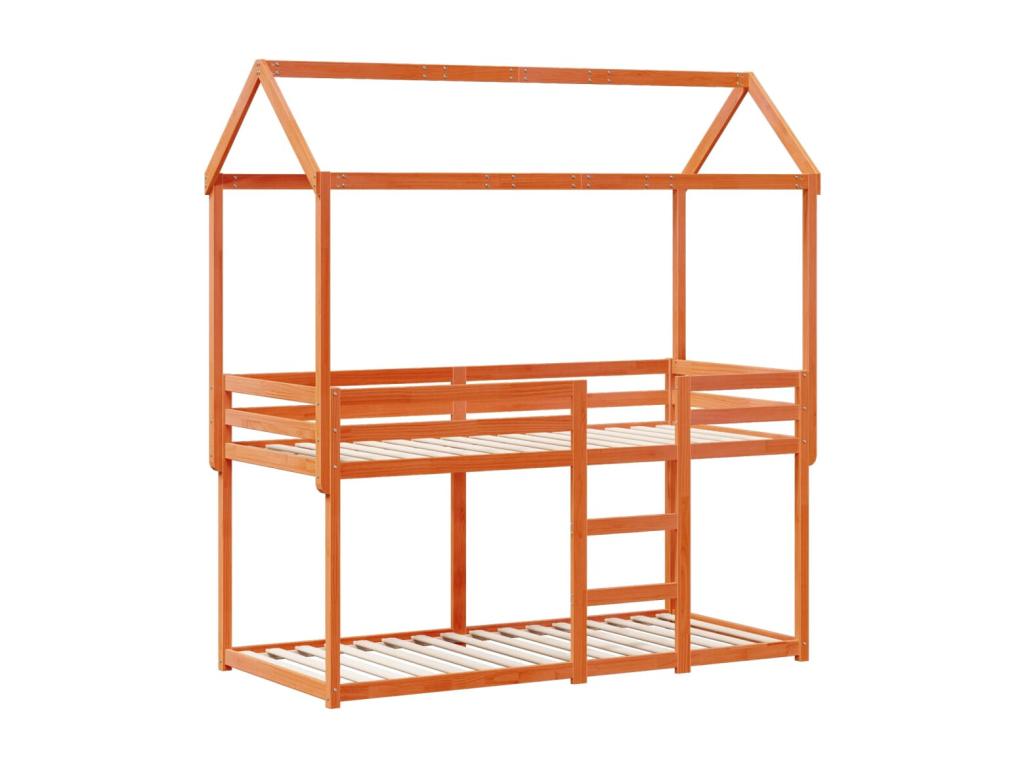 Brown Solid Wood Bed, 75 x 190 cm