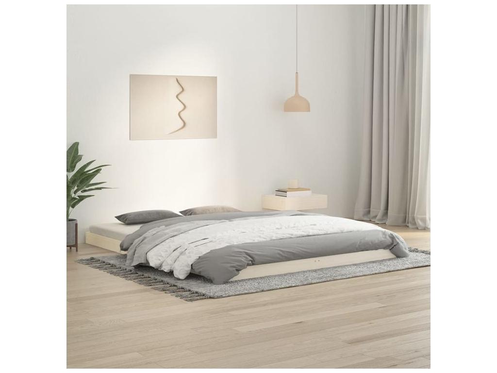 White Pine Wood Bed Frame, 150 x 200 cm