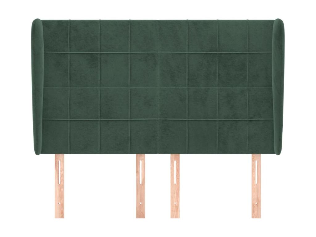 Green Velvet Bed, 147 x 23 x 118 cm