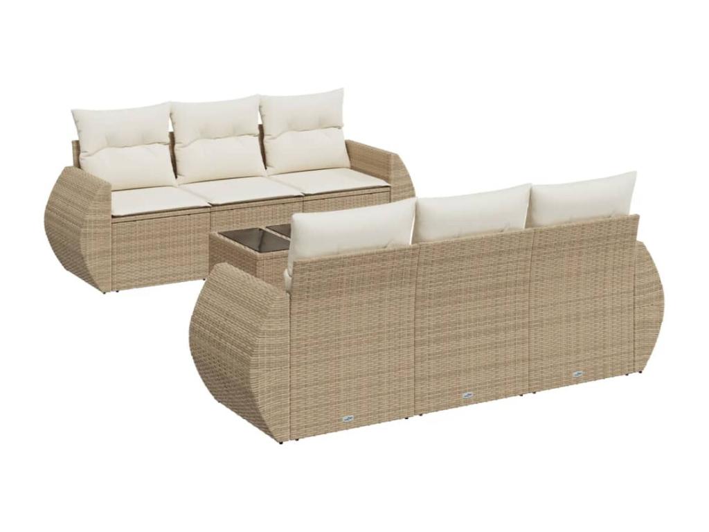 Beige Woven Resin Wicker Outdoor Furniture Set - dlz1766575148874