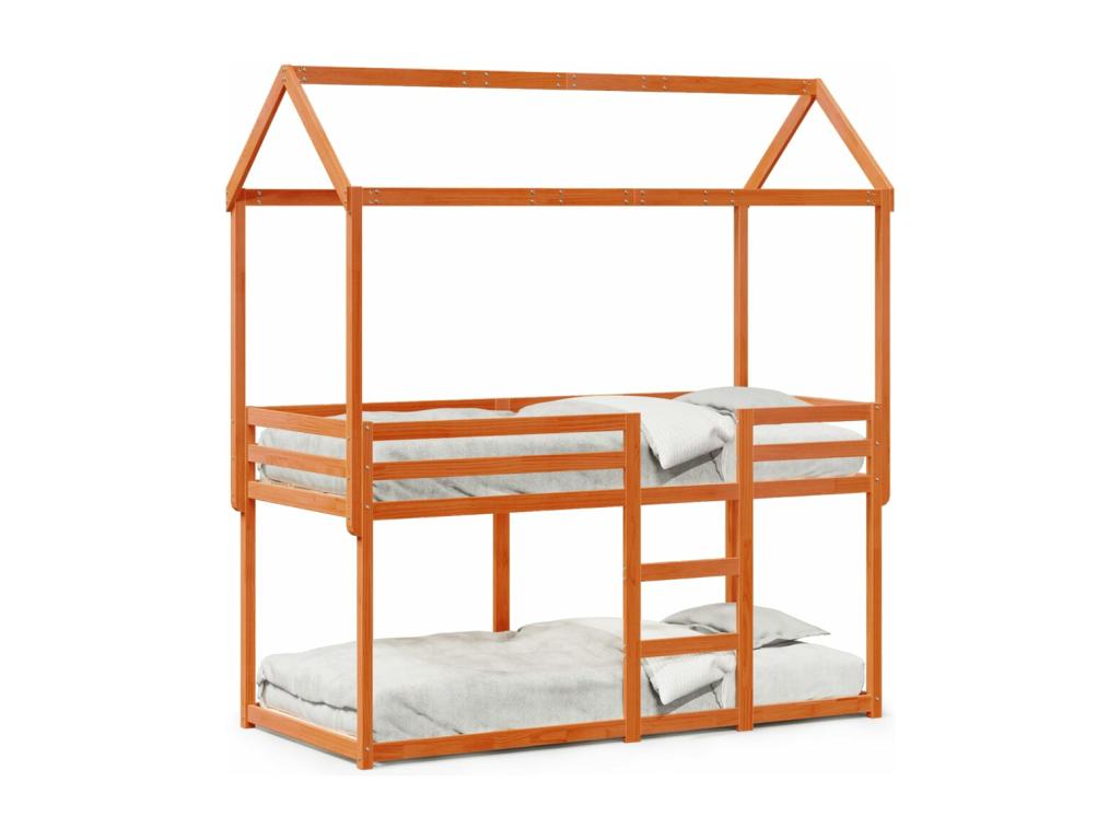 Brown Solid Wood Bed, 75 x 190 cm